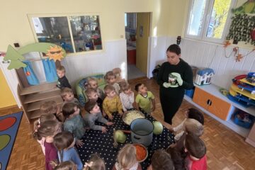 Kiszenie kapusty nawiązanie do tematu tygodnia „Zdrowie na talerzu”.